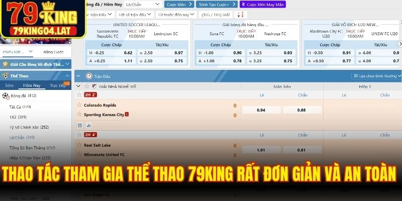 Thao tác tham gia thể thao 79KING rất đơn giản và an toàn cao